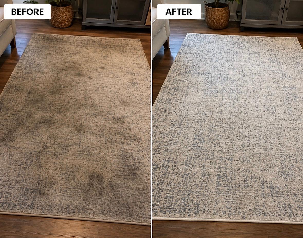 Area rug steam cleaning and stain treatment in Logan City